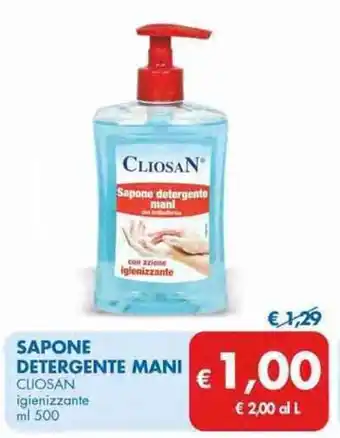 MD Discount Cliosan Sapone Detergente Mani igienizzante ml 500 offerta