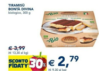 Esselunga Bontà divina Tiramisù Bio 300 G(ml) offerta