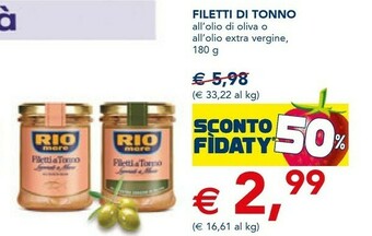 Esselunga Rio Mare Filetti Di Tonno All'olio Di Oliva offerta