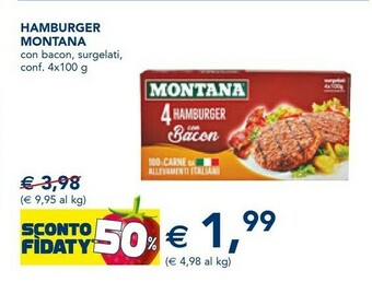 Esselunga Montana Hamburger Con Bacon offerta