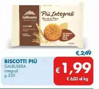 Galbusera Biscotti Più integrali g 330