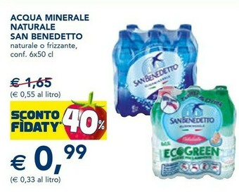 Esselunga San Benedetto Acqua Minerale Naturale Progetto Ecogreen 1000 G(ml) offerta