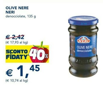 Esselunga Neri Olive Nere Denocciolate 135 G(ml) offerta