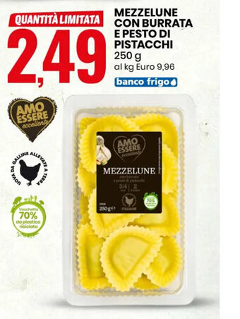 Mezzelune Con Burrata E Pesto Di Pistacchi 250 g