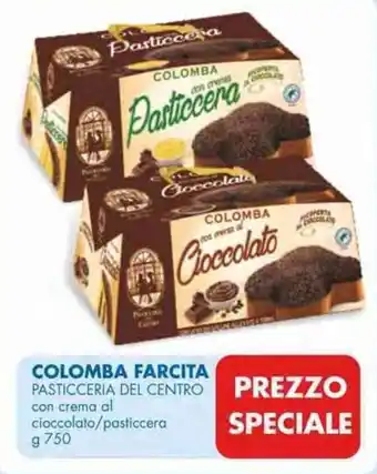 MD Discount Pasticceria del Centro Colomba Farcita con crema al cioccolato/pasticcera g 750 offerta