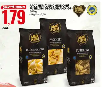 Eurospin Paccheri/Conchiglioni/ Fusillone Di Gragnano IGP 500 g offerta