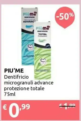 Ipersoap Piu'Me Dentifricio Microgranuli Advance 75 Ml offerta