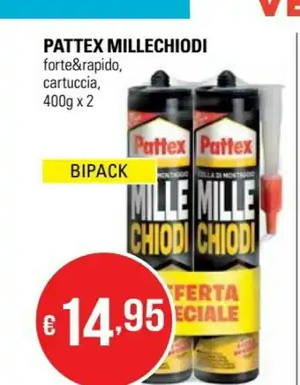 La Prealpina Pattex Millechiodi Forte & Rapido 400g Adesivo In Acrilico Gel 400ml offerta