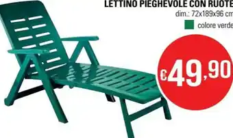 Lettino Pieghevole Con Ruote