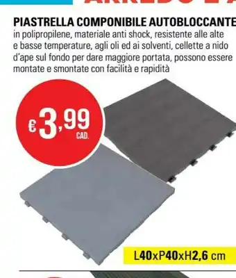 Piastrella Componibile Autobloccante