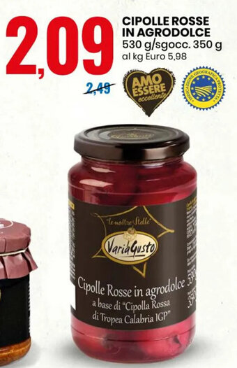 Cipolle Rosse In Agrodolce 530 g/ sgocc. 350 g