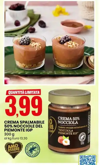 Eurospin Crema Spalmabile 50% Nocciole Del Piemonte IGP 300 g offerta