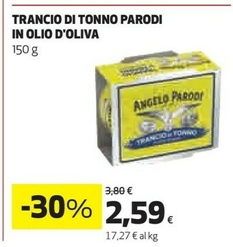 Coop Angelo parodi Trancio Di Tonno In Olio D'oliva 150 G offerta