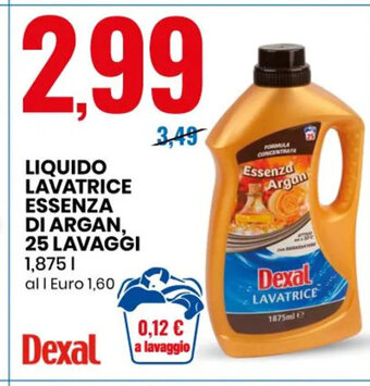 Dexal Liquido Lavatrice Essenza Di Argan, 25 Lavaggi 1,875 L