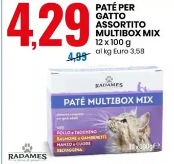 Eurospin Radames Paté Per Gatto Assortito Multibox Mix 12 x 100 g offerta