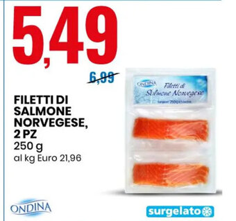 Eurospin Filetti Di Salmone Norvegese, 2 Pz 250 g offerta