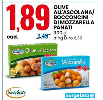 Eurospin Olive All'Ascolana/Bocconcini Di Mozzarella Panati 300 g offerta