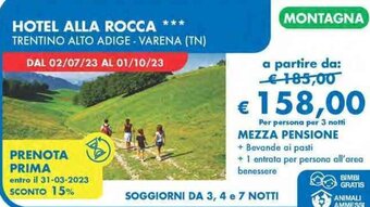 MD Discount Hotel Alla Rocca Trentino Alto Adige - Varena (TN) offerta