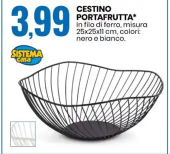 Sistema Casa Cestino Portafruta 25x25x11 cm