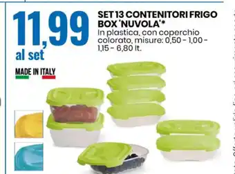 Set 13 Contenitori Frigo Box "Nuvola" 0,50-1,00-1,15 - 6,80 lt.