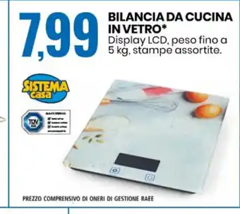 Eurospin Sistema Casa Bilancia Da Cucina In Vetro 5 kg . offerta
