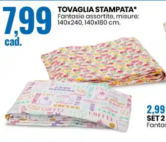 Tovaglia Stampata 140x240, 140x180 cm.