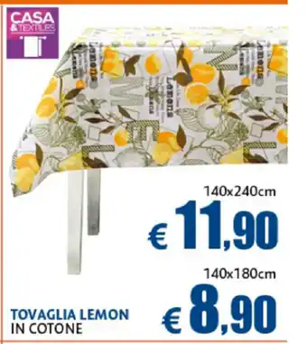 Casa & Co Casa & Textiles Tovaglia Lemon 140x180cm offerta