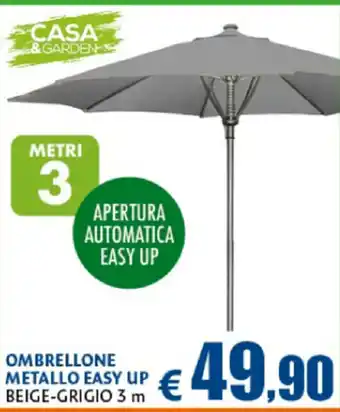 Casa & Co Casa & Garden Ombrellone Metallo Easy Up 3m offerta