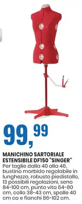 Eurospin Singer Manichino Sartoriale Estensibile DF150 offerta