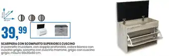 Eurospin Scarpiera con Scomparto Superiore e Cuscino offerta