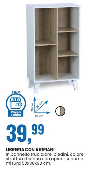 Eurospin Libreria con 5 Ripiani offerta
