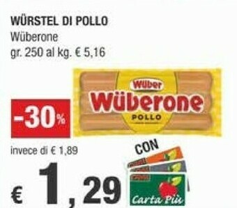 Crai Wurstel di pollo offerta