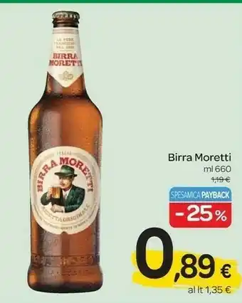 Carrefour Moretti Birra 500 G(ml) offerta
