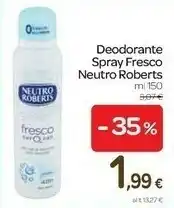 Carrefour Neutro Roberts Deodorante Spray Fresco offerta