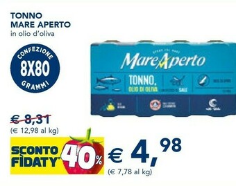 Esselunga Mare aperto Tonno All'Olio D'Oliva offerta