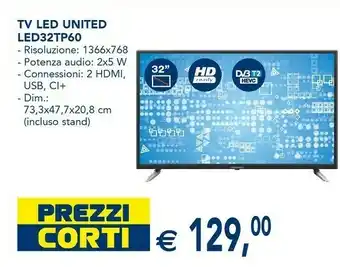 Esselunga United LED32TP60 TV 81,3 Cm (32") HD Nero offerta