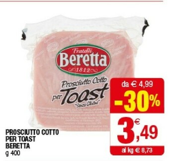 Iperal Beretta Prosciutto Cotto Per Toast offerta