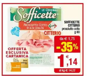 Iperal Citterio Prosciutto Cotto offerta