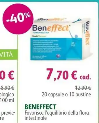 Lloyds Farmacia Beneffect Favorisce L'equilibrio Della Flora Intestinale 20 Capsule/ 10 Bustine offerta
