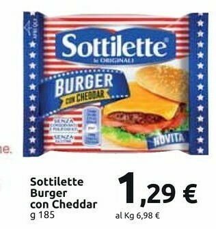 Carrefour Market Sottilette Burger Con Cheddar offerta