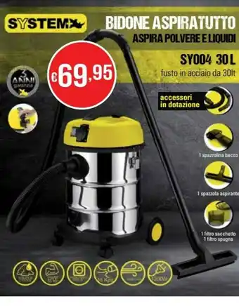 La Prealpina System Bidone Aspiratutto Aspira Polvere E Liquidi offerta