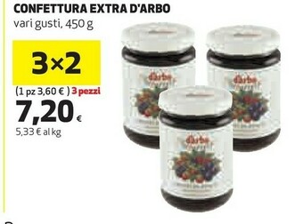 Coop D'arbo Confettura Extra Ai Lamponi 450 G(ml) offerta