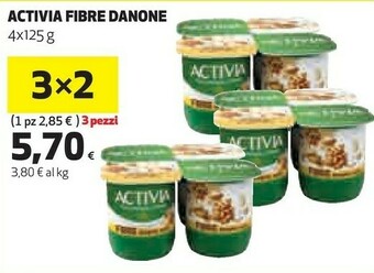 Coop Danone Activia Fibre Kiwi Cereali 125 G(ml) offerta