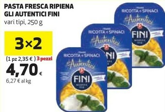 Coop Fini Modena Fini - Ravioli Ricotta E Spinaci Gli Autentici 250 G(ml) offerta