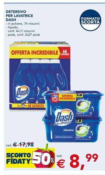 Esselunga Dash 81693314 Detersivo Per Bucato Lavaggio In Lavatrice Lavatrice offerta