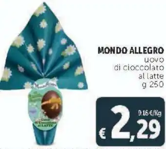 Deco Supermercati Mondo Allegro uovo di cioccolato al latte 250 g offerta