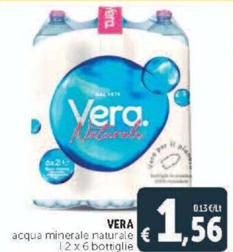 Deco Supermercati Vera Acqua minerale naturale l 2 x 6 bottiglie offerta
