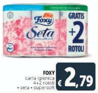 Deco Supermercati Foxy Carta igienica 4+2 rotoli + seta + supersoft offerta