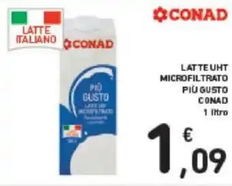 Conad Conad Latte UHT Microfiltrato Piu Gusto 1 litro offerta