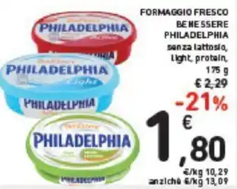 Conad Philadelphia Formaggio Fresco Benessere 175 g offerta